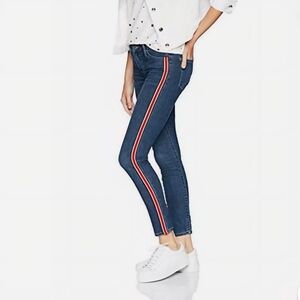 Lucky Brand Varsity Ava Skinny Jeans Red Stripe 27